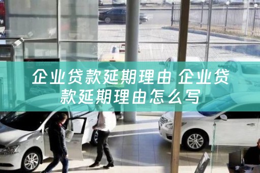 黔东南企业贷款延期理由 企业贷款延期理由怎么写